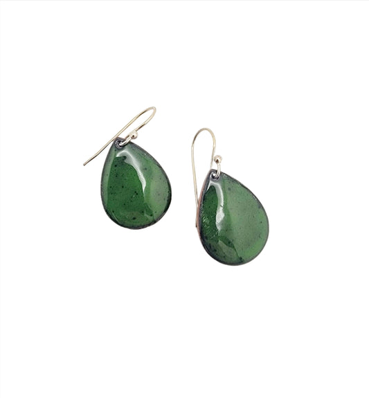 Teardrop Solid Color Enameled Earrings