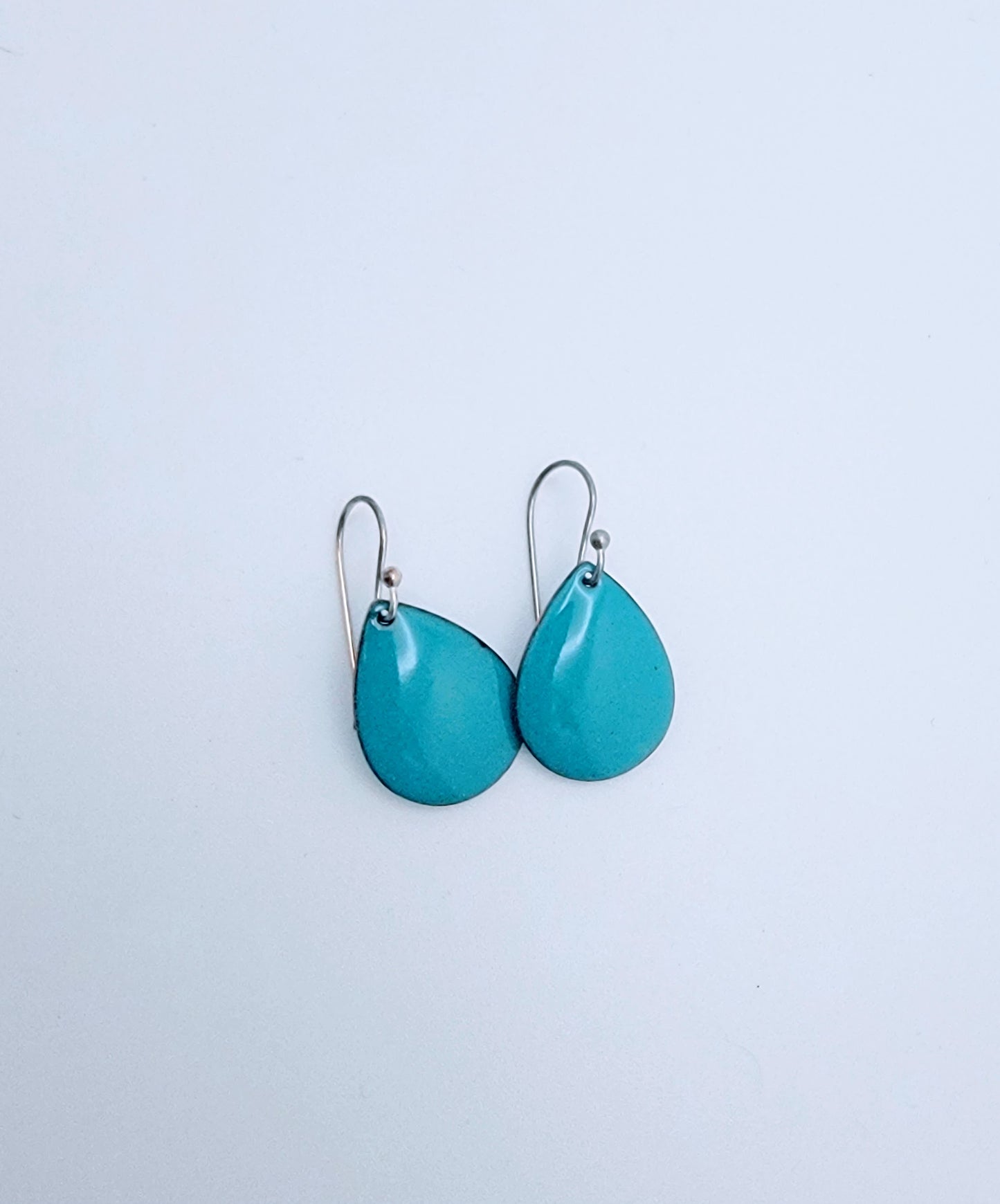 Teardrop Solid Color Enameled Earrings