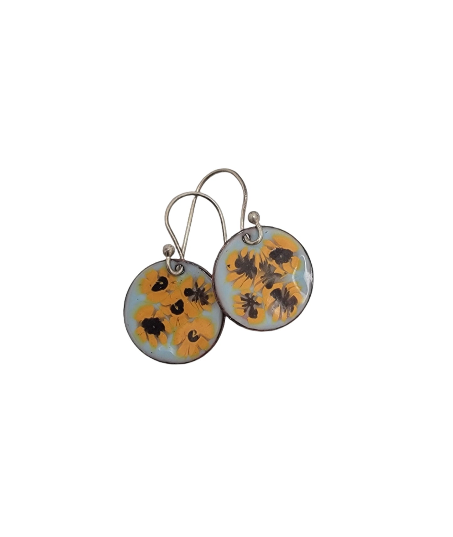 Floral Enameled Earrings