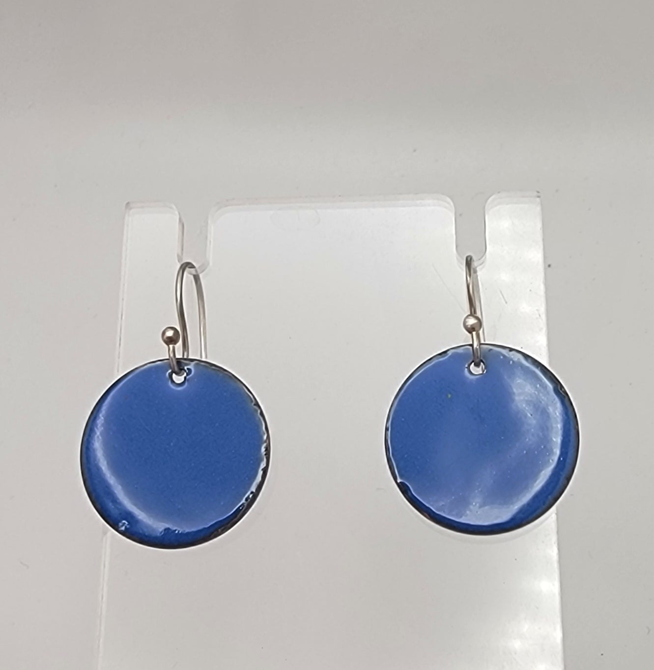 Round Solid Color Enameled Earrings