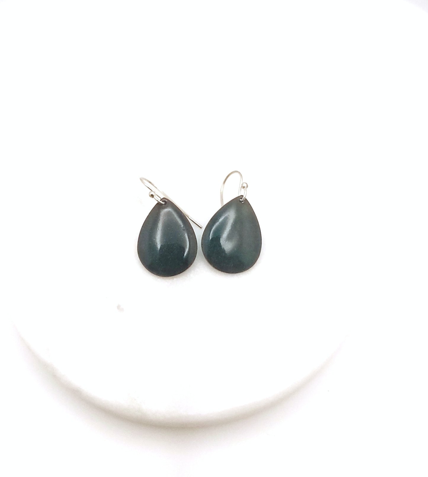 Teardrop Solid Color Enameled Earrings