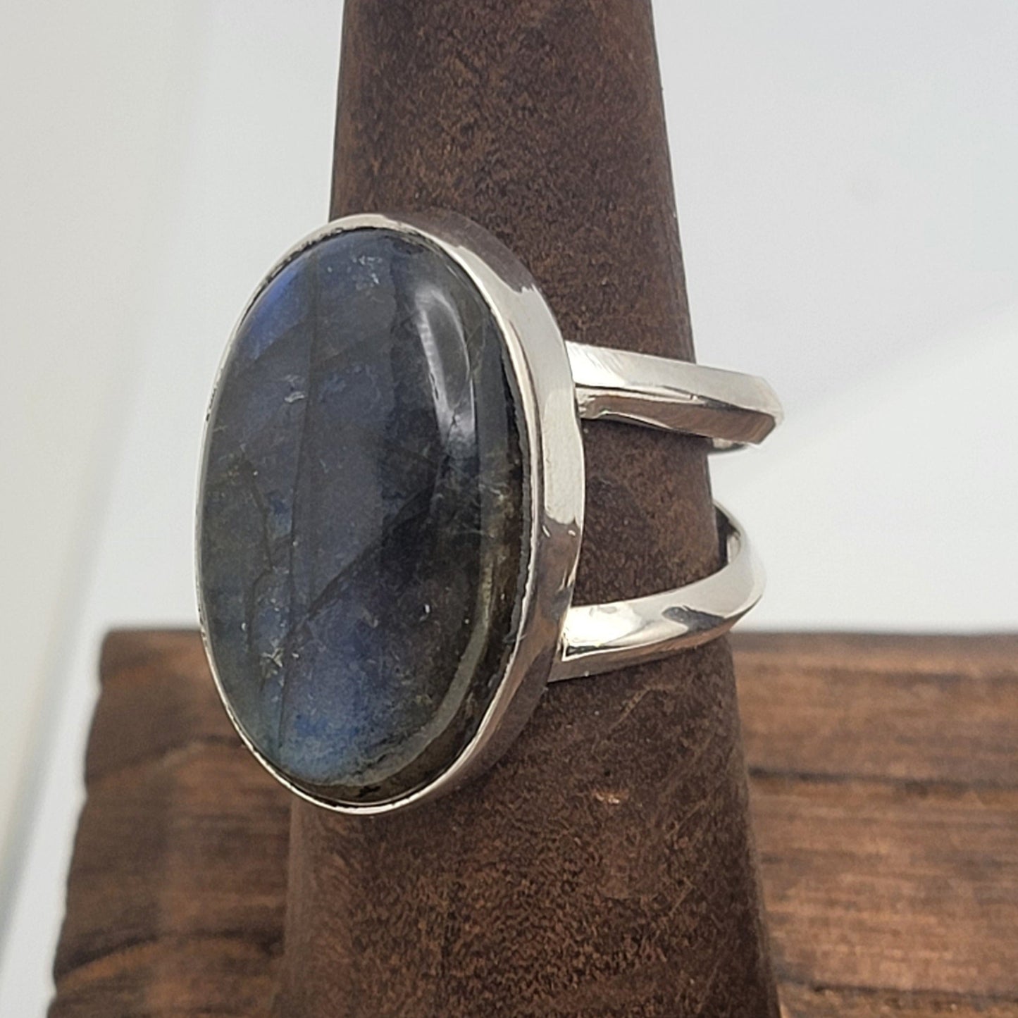 Labradorite Ring 925 Sterling Silver Statement Ring