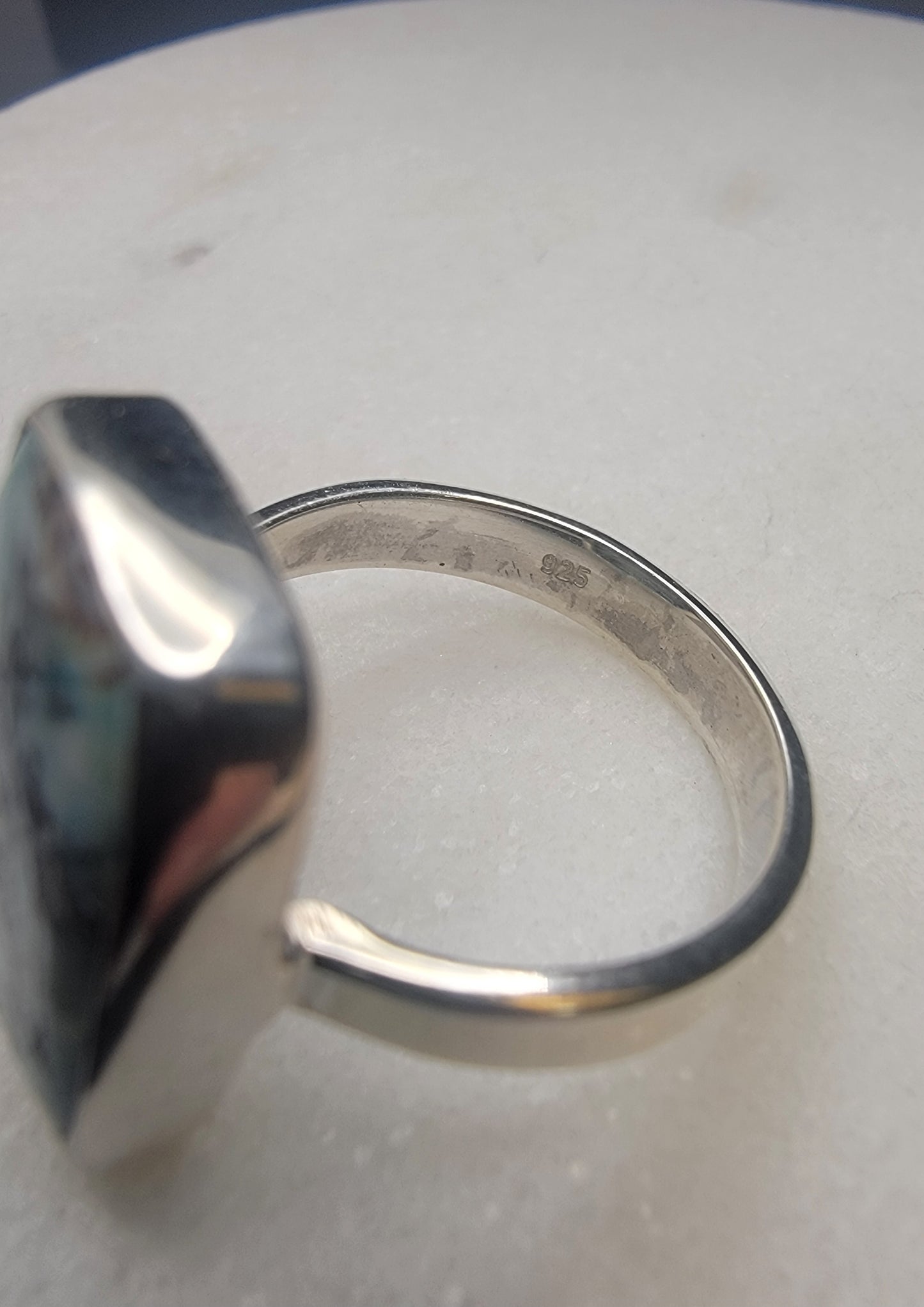 Russian azurite sterling silver ring size 8