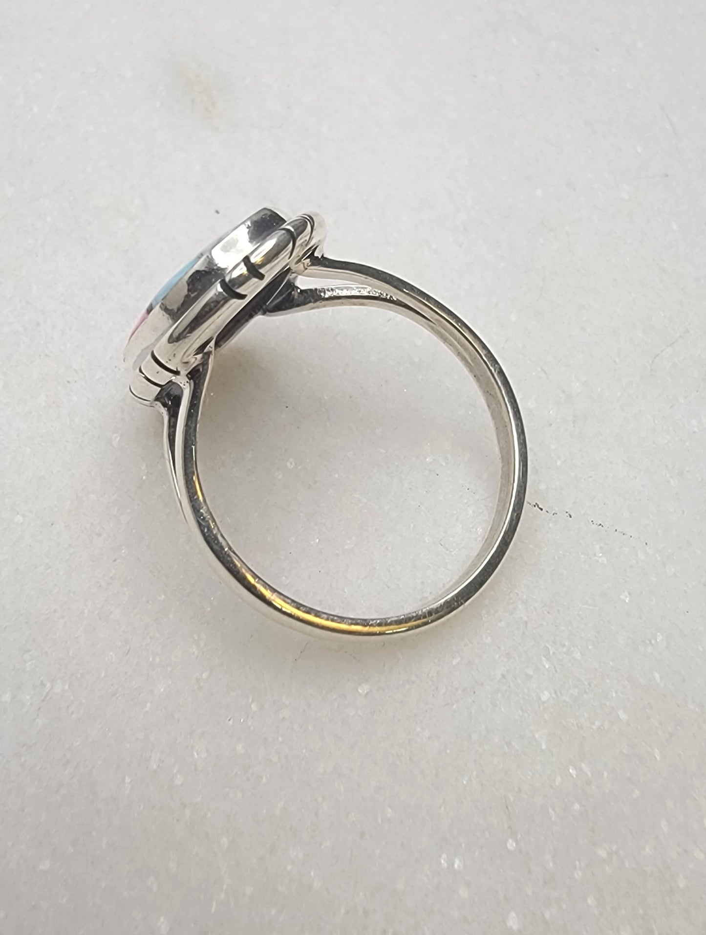 Sterling Silver Cotton Candy Turquoise Statement Ring