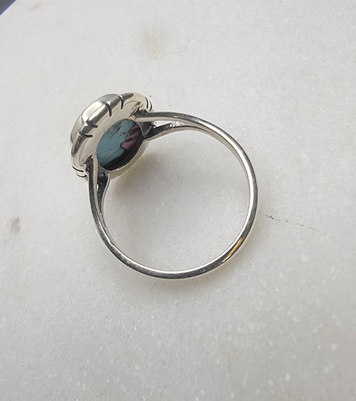Sterling Silver Cotton Candy Turquoise Statement Ring