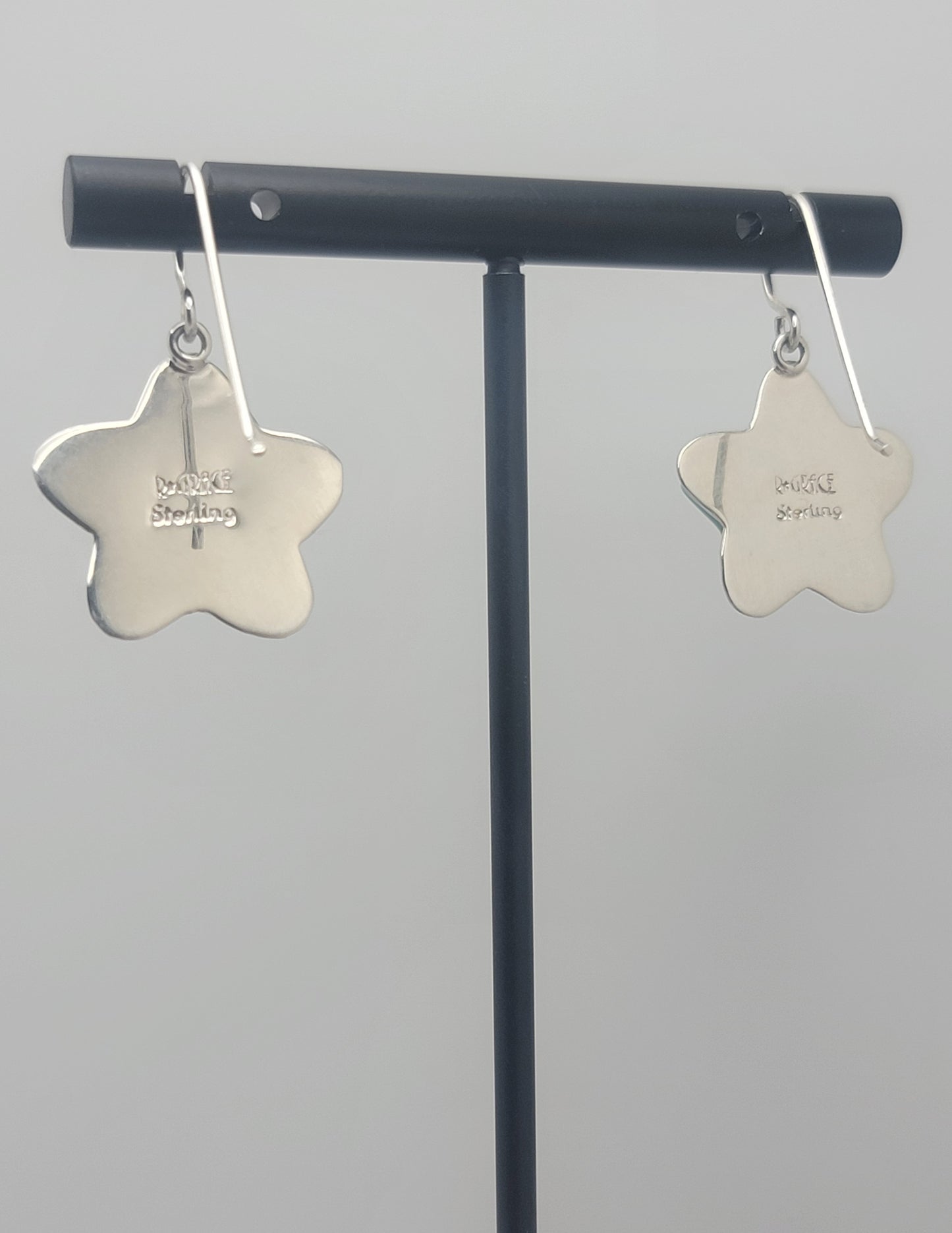 Native American Handcrafted Turquoise Star Earrings – Sterling Silver