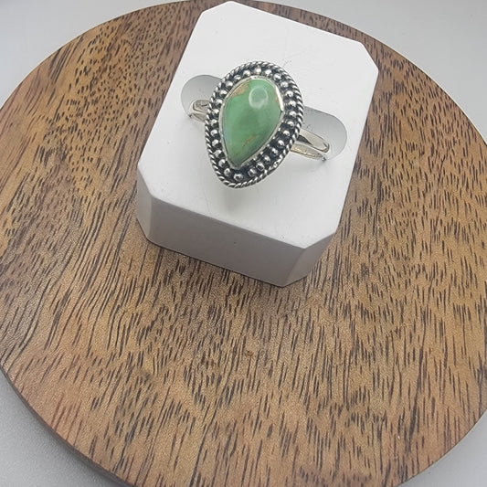 Sterling Silver Sonoran Mountain Turquoise Ring – Size 10, 2 mm Band