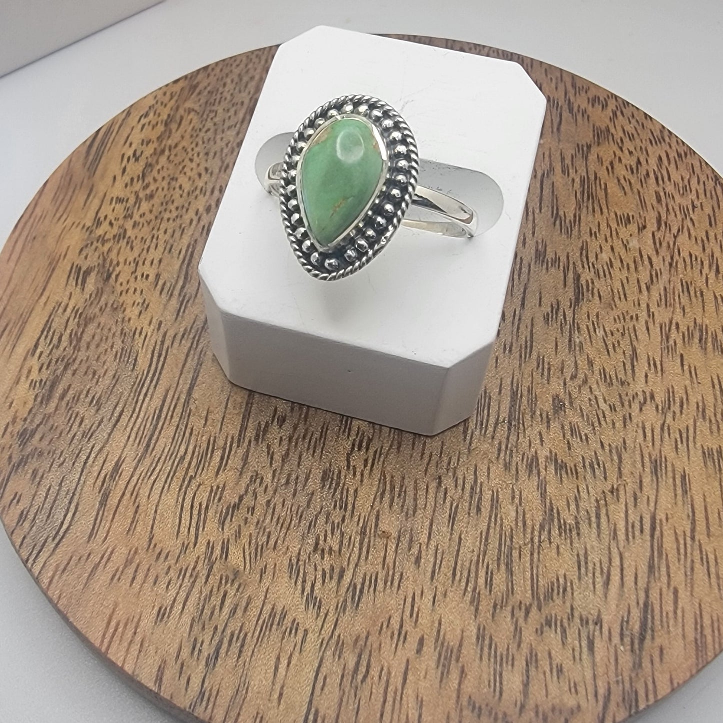 Sterling Silver Sonoran Mountain Turquoise Ring – Size 10, 2 mm Band