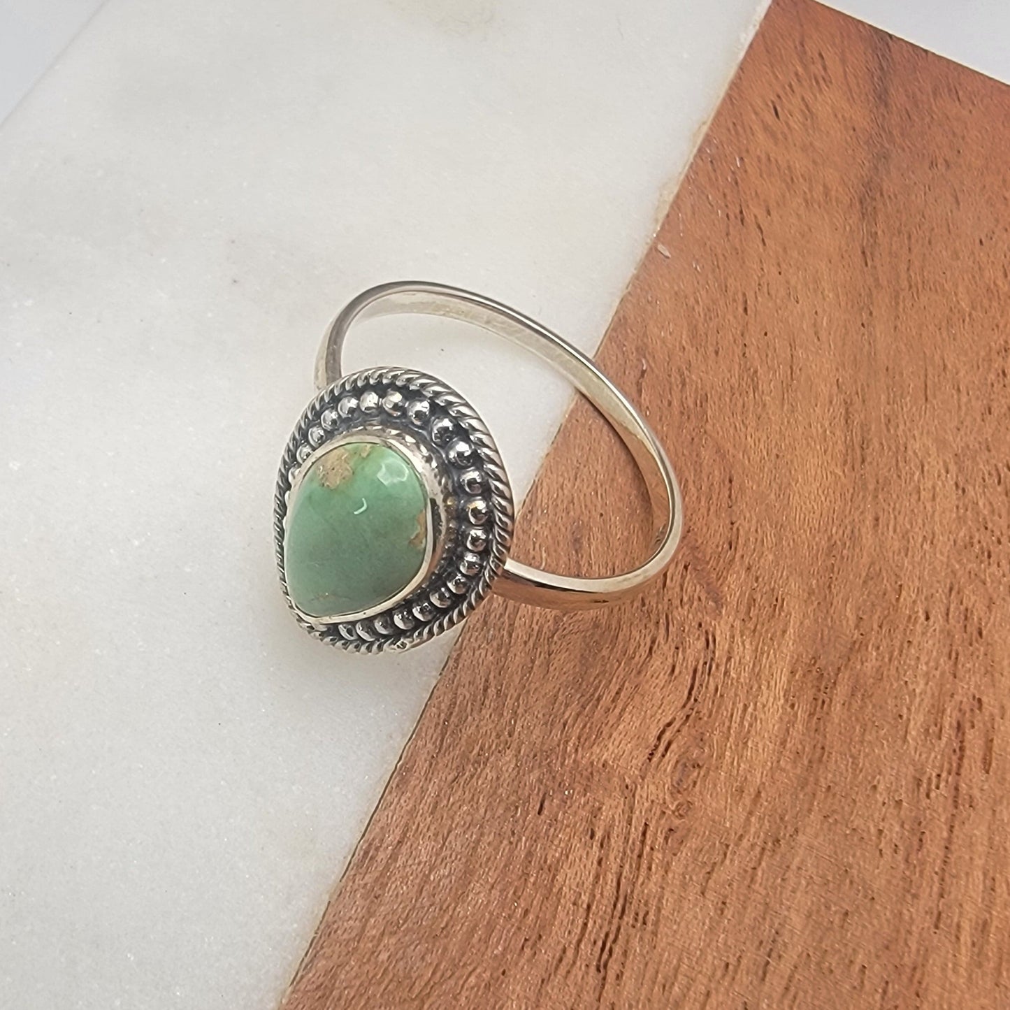 Sterling Silver Sonoran Mountain Turquoise Ring – Size 10, 2 mm Band