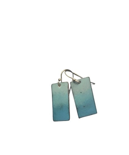 Rectangle Multi Color Enameled Earrings